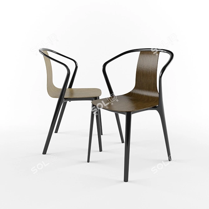 Stylish Belleville Armchair: Bouroullec 2015 3D model image 2