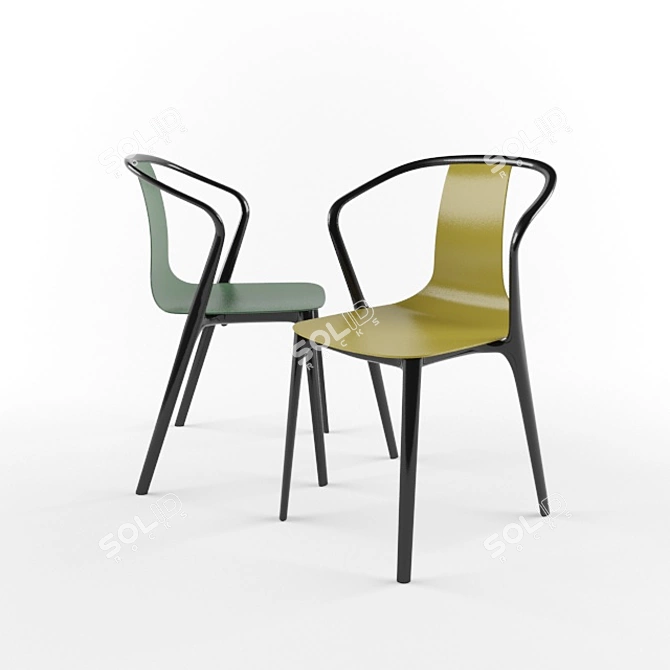 Stylish Belleville Armchair: Bouroullec 2015 3D model image 3