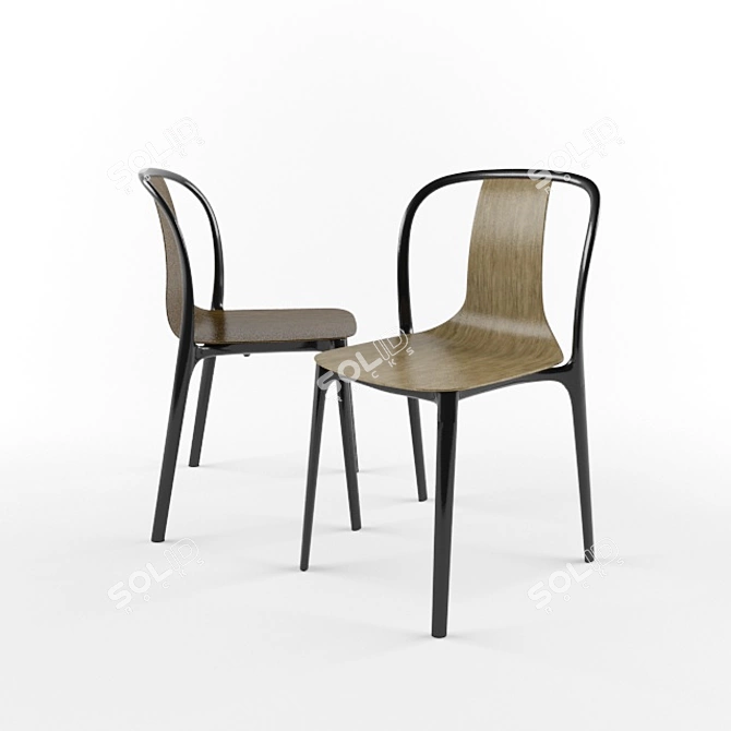 Vitra Belleville Side Chair: Sleek Simplicity for Modern Spaces 3D model image 2