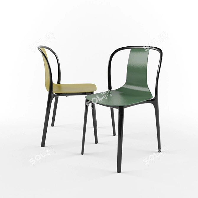 Vitra Belleville Side Chair: Sleek Simplicity for Modern Spaces 3D model image 3