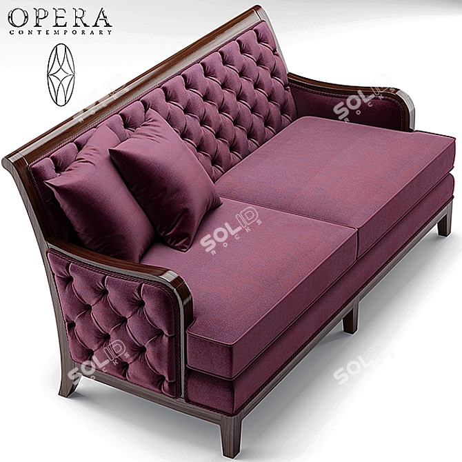 Elegant Opera Sofa & Chair 3D model image 2