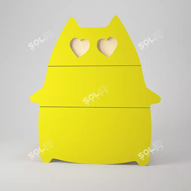 "Cuddling Cats Chest - Love in Style 3D model image 1