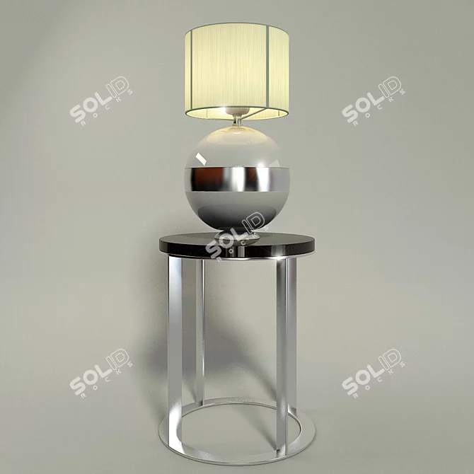 Elegant Floor Lamp - 840mm Diameter, 1520mm Height 3D model image 1