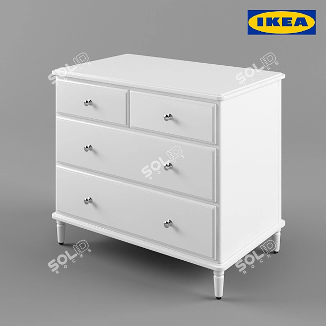 Tissedal 4-Drawer Dresser: Sleek & Stylish Storage Solution 3D model image 1