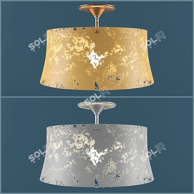 Elegant Silver and Gold Chandelier 3D model image 1
