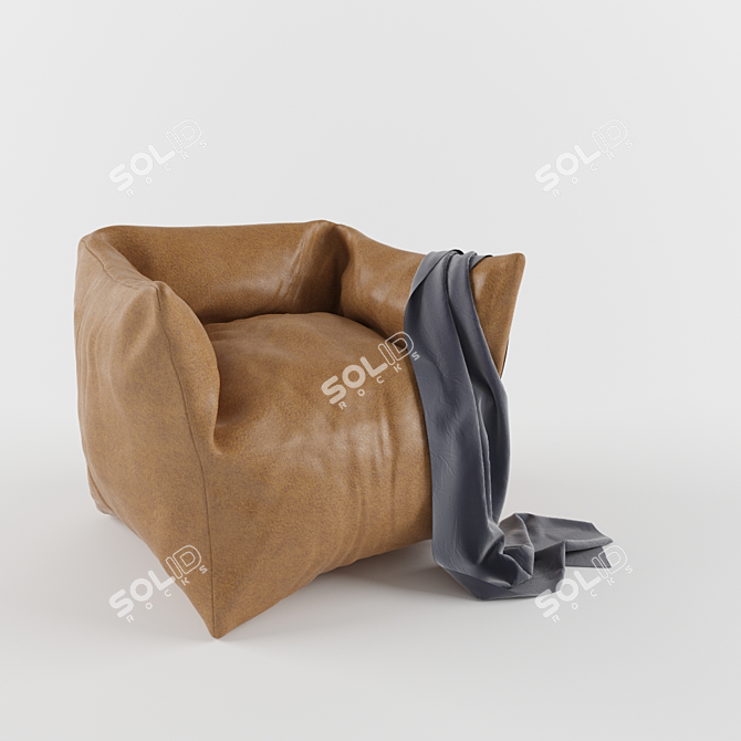 Comfort Lounge Armchair with Stylish Cloth Upholstery 3D model image 2