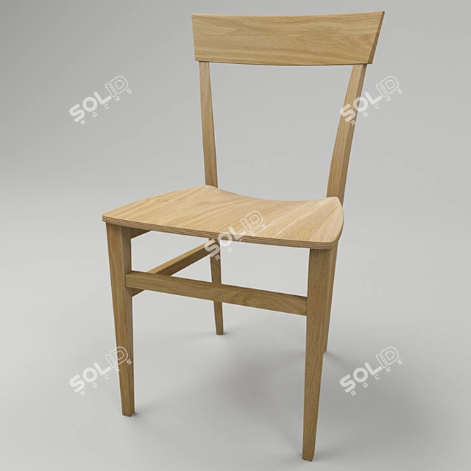 Italian Plywood Light Chair 3D model image 1