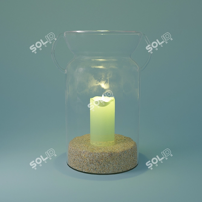 Title: Sandscape Candle Bottle 3D model image 1