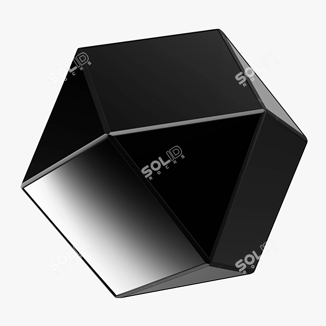 Modern Mirrored Polygon Side Table 3D model image 2