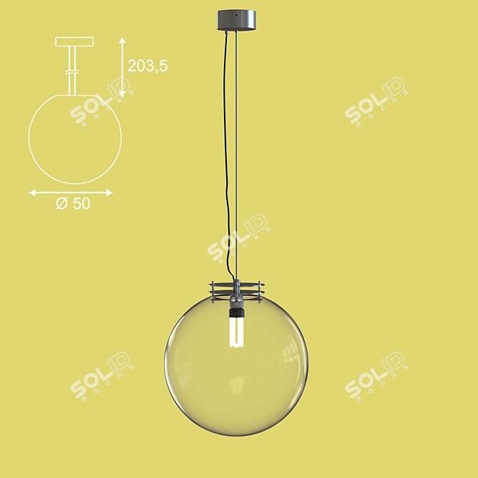 ROTOBALL 40: LED Steel/Polyethylene Light 3D model image 3