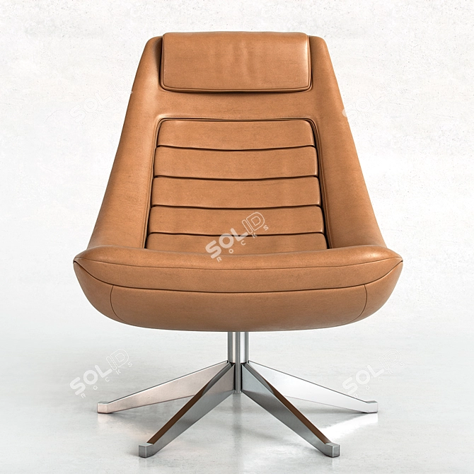 Italian Designer Manzu Lounge Chair 3D model image 2