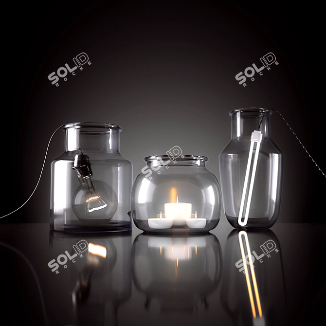 Title: Jar Lights: Elegant Illumination in a Pot 3D model image 1