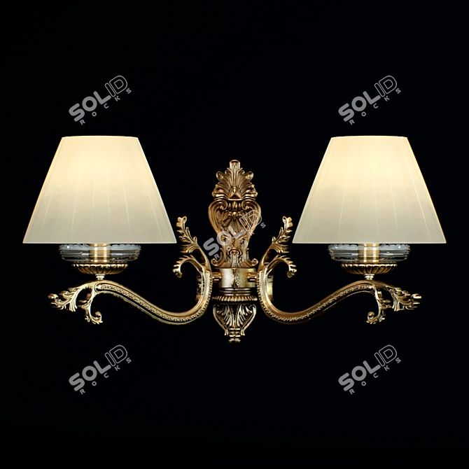 Elegant Asti 2 Sconces 3D model image 1