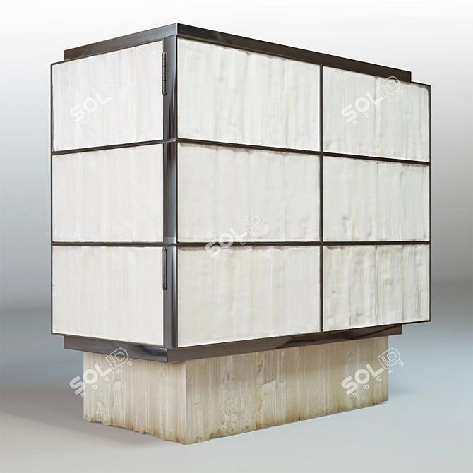 Title: Crystal Dreams Gypsum Cabinet 3D model image 1