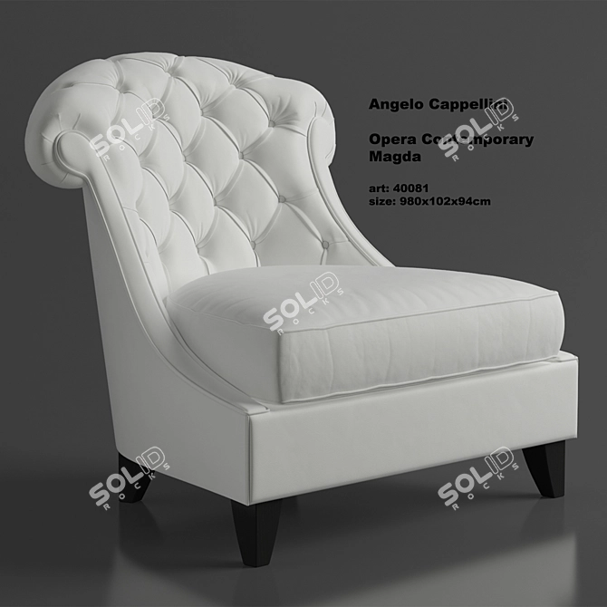 Luxury Leather Armchair: Angelo Cappellini Magda 3D model image 1