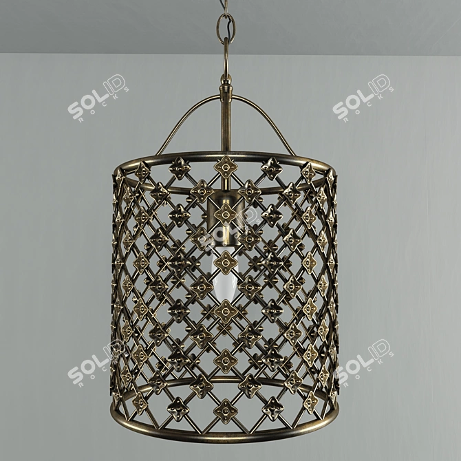 Bronze Cell Hanging Lamps 3D model image 2