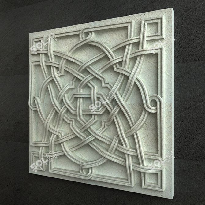 Exquisite Arabic Carving Ornament 3D model image 2