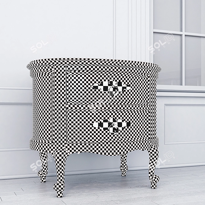 Elegant Rivoli Oval Nightstand 3D model image 3