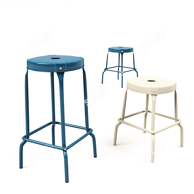 Sleek Barstool - 63cm Height 3D model image 1