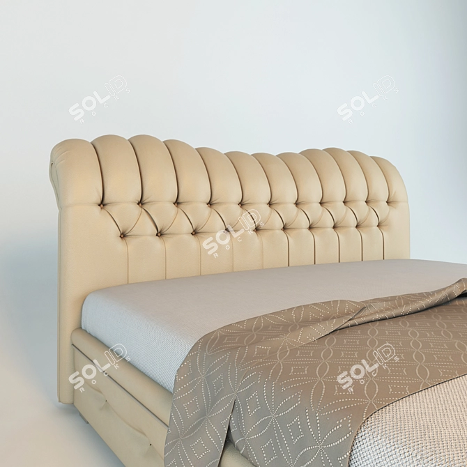 Imperia Bed: A Luxurious Sleep Experience 3D model image 2