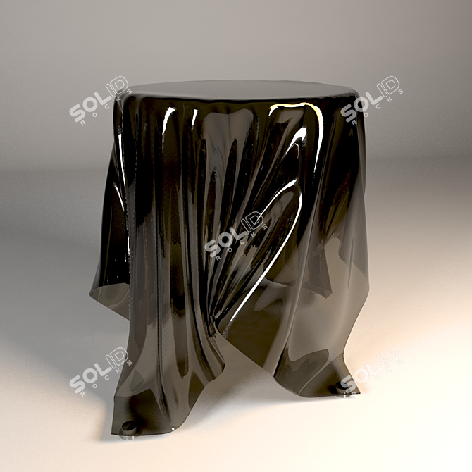 Sculpted Illusion Glass Table 3D model image 1