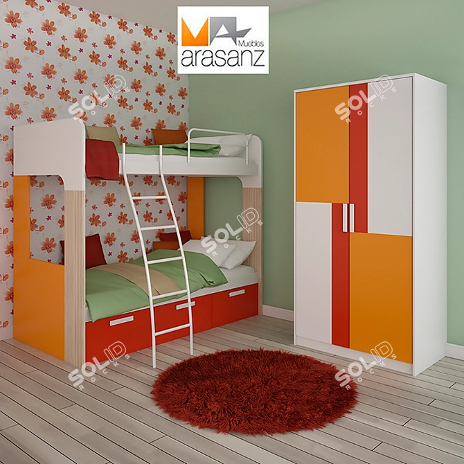 Spain Arasanz Modular Nursery Furniture 3D model image 1