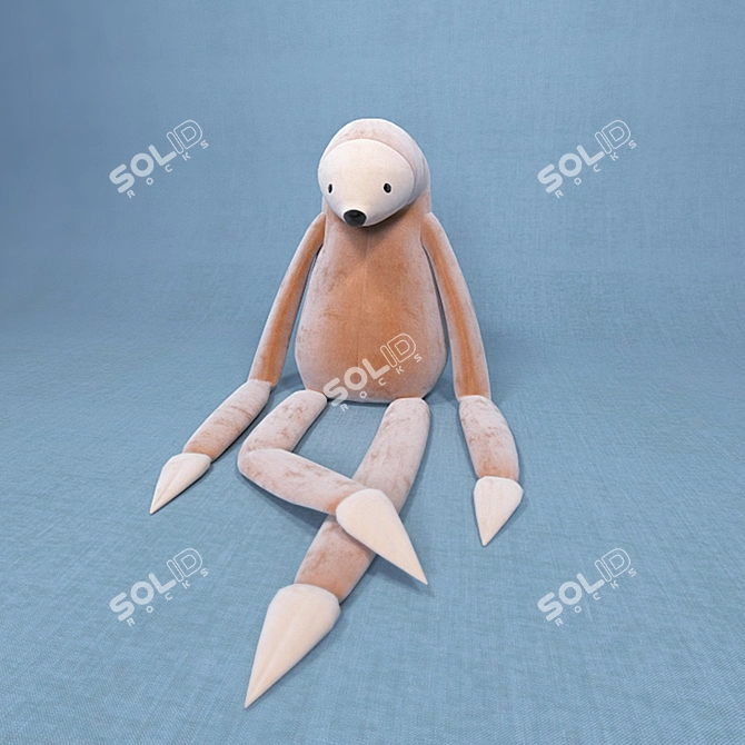 Lazy Sloth Plush Toy 3D model image 2