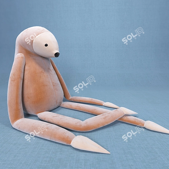 Lazy Sloth Plush Toy 3D model image 3