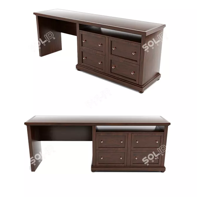 Elegant Writing Desk 3D model image 1