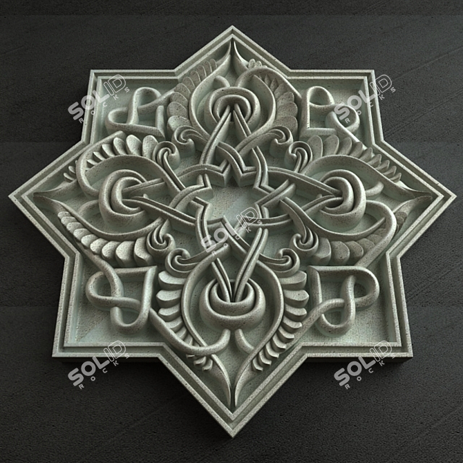 Exquisite Arabic Carving Ornament 3D model image 2