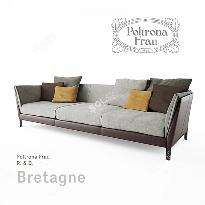 Poltrona Frau Bretagne 3-Seater Sofa 3D model image 1