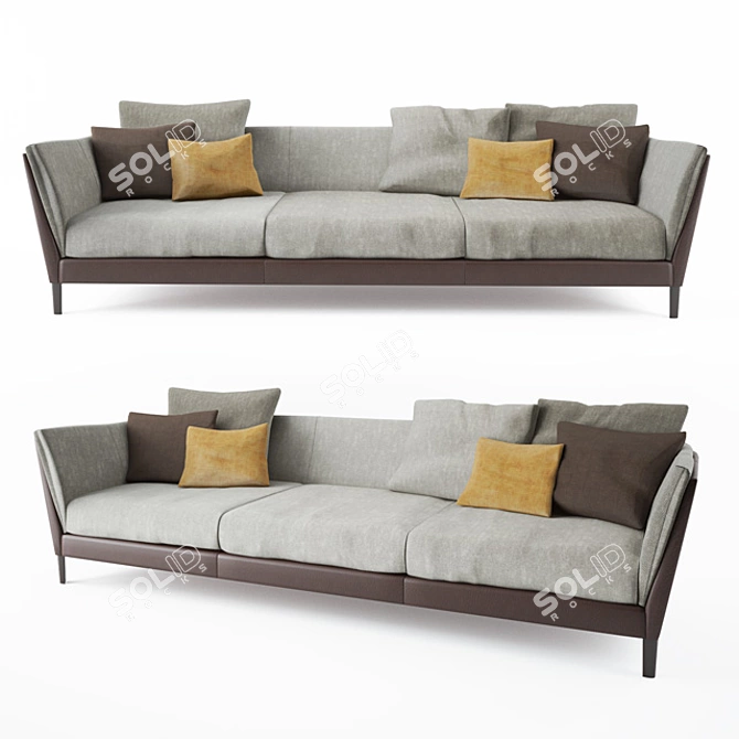 Poltrona Frau Bretagne 3-Seater Sofa 3D model image 2
