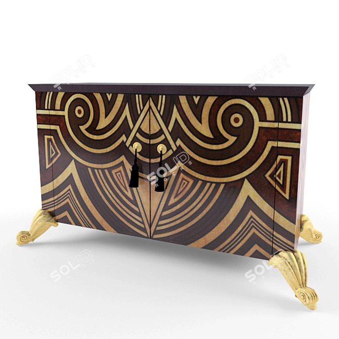 Roberto Ventura Art Deco Glamour 2-Door Commode 3D model image 1