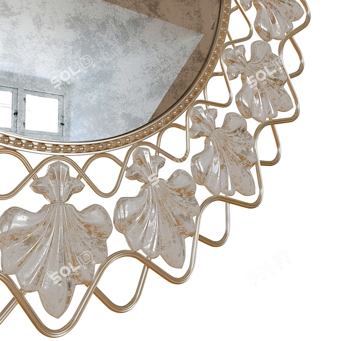 Vintage Gold Patina Mirror 3D model image 2