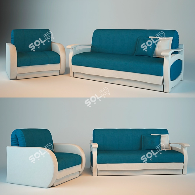 Modern Praga Sofa: Stylish and Comfortable 3D model image 1