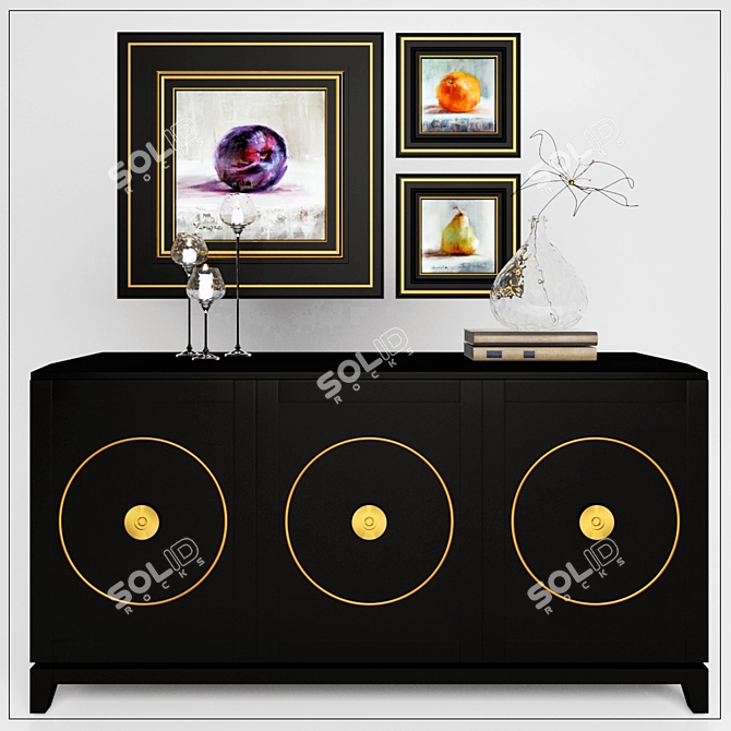 Elegant Mathis Console Set 3D model image 1