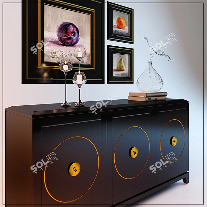 Elegant Mathis Console Set 3D model image 2