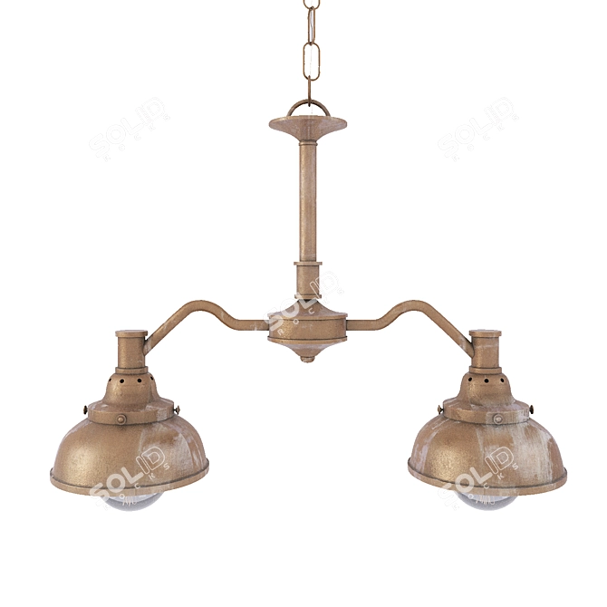 Vintage Copper Bra Chandelier 3D model image 1