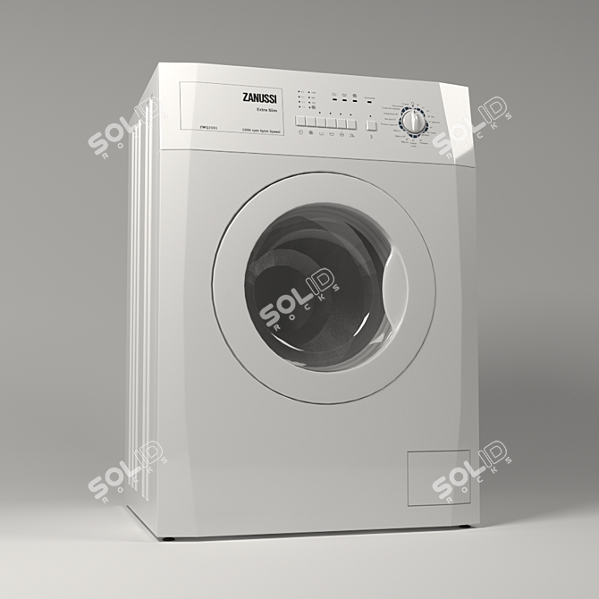 Zanussi Lightweight Washer - Sleek Design 3D model image 1