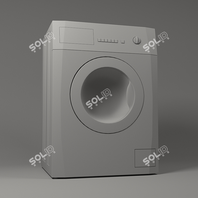 Zanussi Lightweight Washer - Sleek Design 3D model image 2