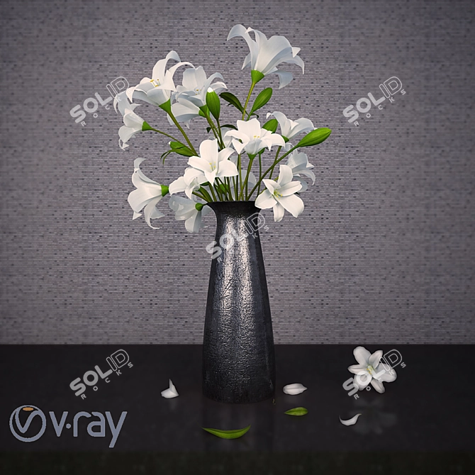 Serene Lily Flower Rendering Master 3D model image 1