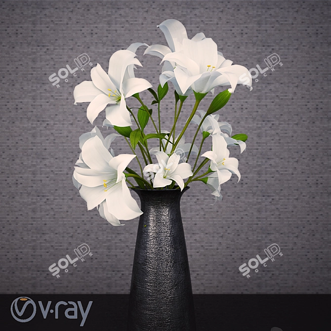 Serene Lily Flower Rendering Master 3D model image 3