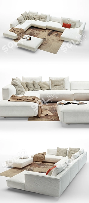 Zanotta Pianoalto: Luxurious Contemporary Sofa 3D model image 2