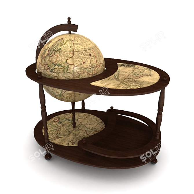 Globe Mini Bar Table 3D model image 1