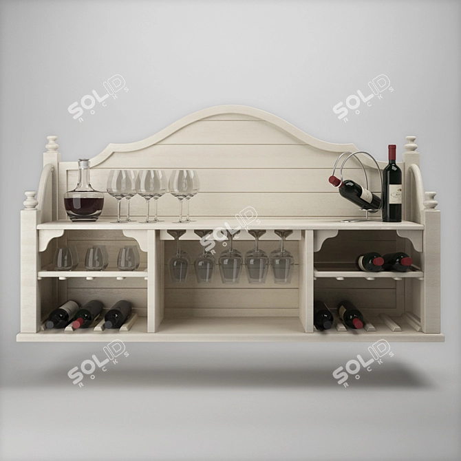 Deco-Home Wine Rack Wall 158cm 3D model image 1