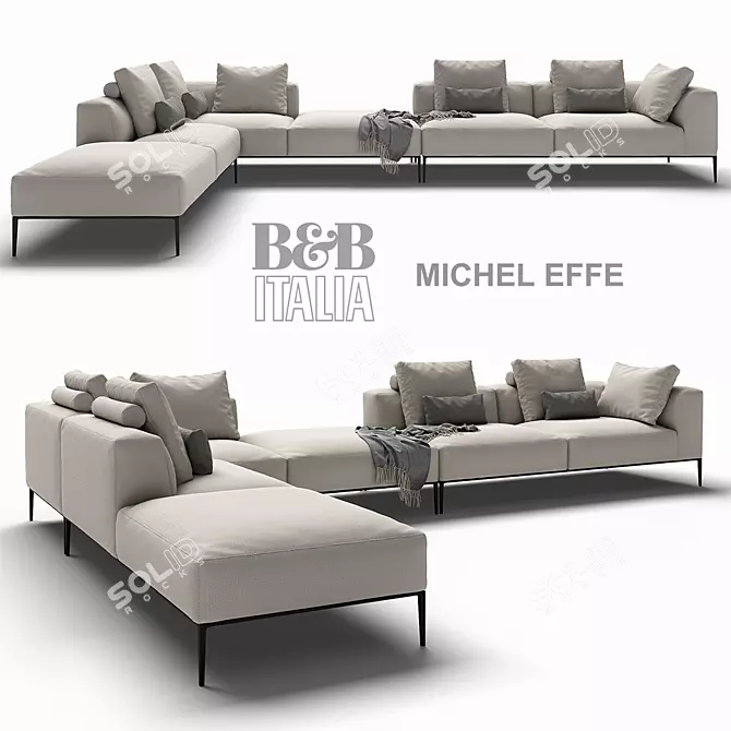 Modern Luxury Sofa: B&B Italia Michel Effe 3D model image 1