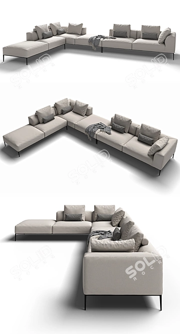 Modern Luxury Sofa: B&B Italia Michel Effe 3D model image 2