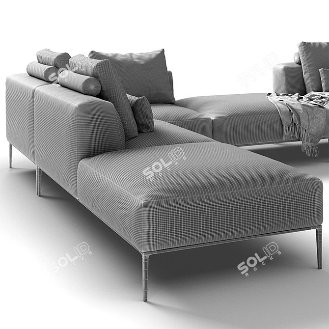 Modern Luxury Sofa: B&B Italia Michel Effe 3D model image 3