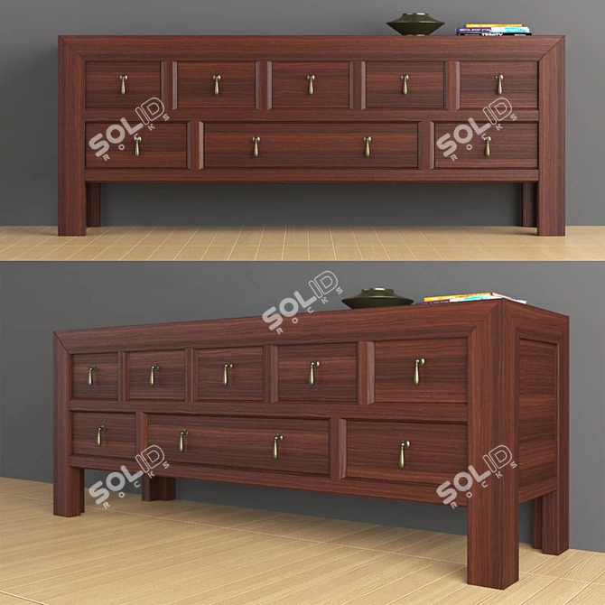 Enhance Your Space with Lenwood Media Console 3D model image 1