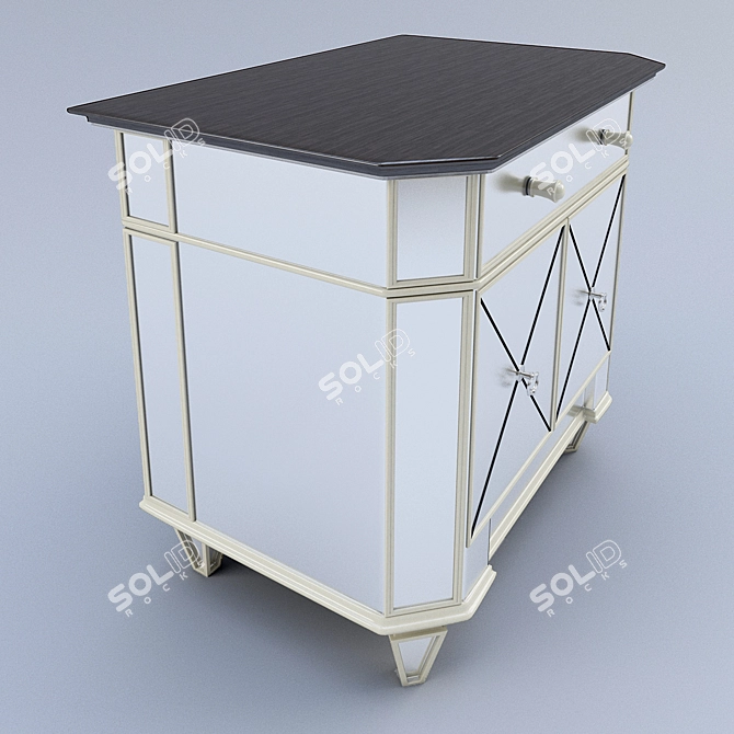 Matte Mirror Bathroom Vanity 3D model image 2